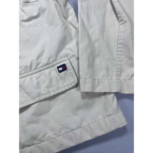 Vtg Tommy Hilfiger Golf Jacket M Fits S Khaki Full Zip Windbreaker 90s Y2K Short - Picture 7 of 15